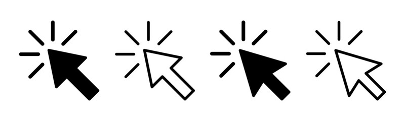Click icon set illustration. pointer arrow sign and symbol. cursor icon