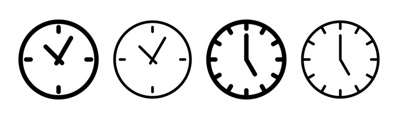 Clock icon set illustration. Time sign and symbol. watch icon