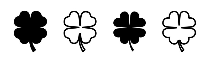 Clover icon set illustration. clover sign and symbol. four leaf clover icon.