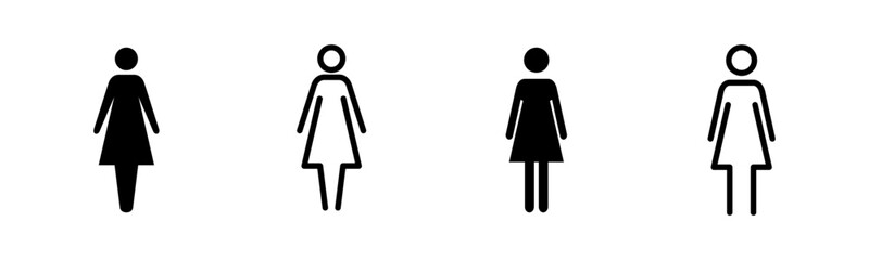 Female icon set illustration. woman sign and symbol