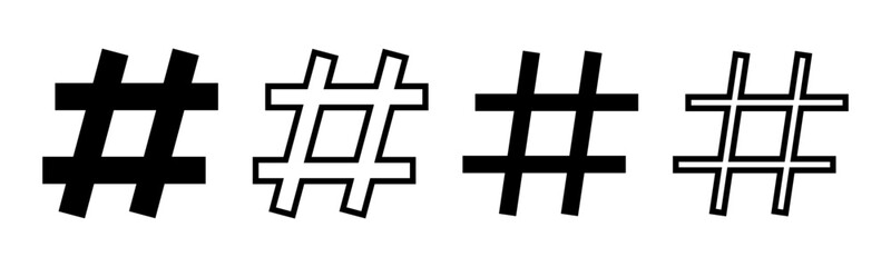 Hashtag icon set illustration. hashtag sign and symbol