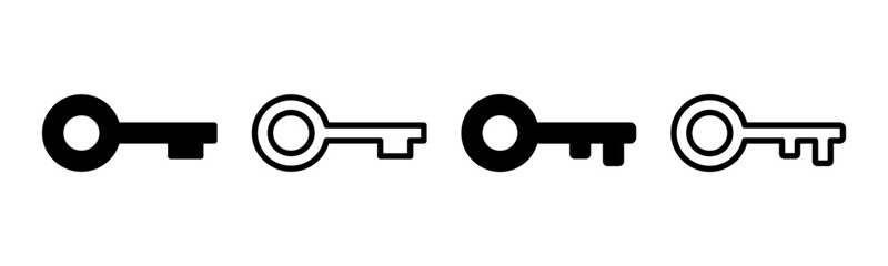 Key icon set illustration. Key sign and symbol.