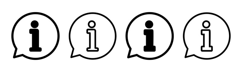 Info sign icon set illustration. about us sign and symbol. Faq icon