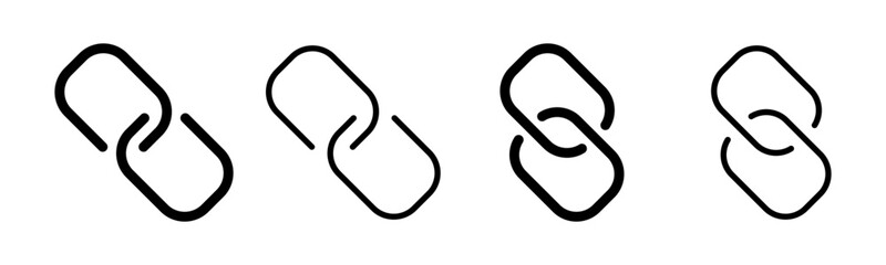 Link icon set illustration. Hyperlink chain sign and symbol