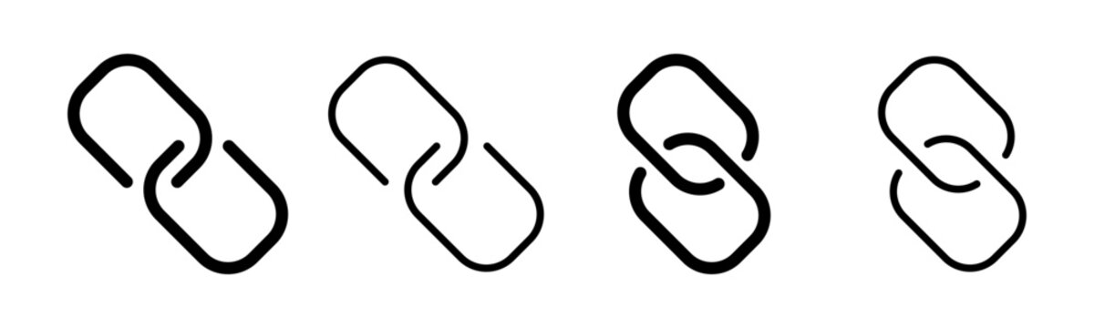 Link icon set illustration. Hyperlink chain sign and symbol