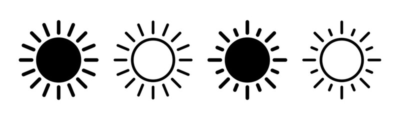 Sun icon set illustration. Brightness sign and symbol.