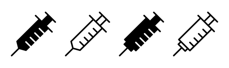 Syringe icon set illustration. injection sign and symbol. vaccine icon