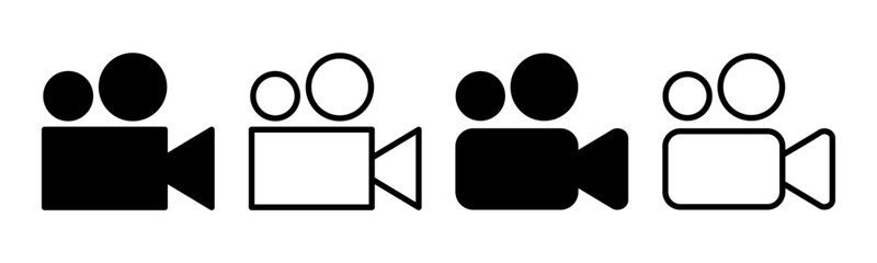 Video icon set illustration. video camera sign and symbol. movie sign. cinema