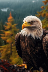 Obraz premium Bald Eagle, Wildlife Photography, Generative AI