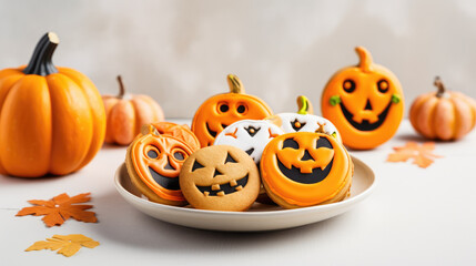 halloween jack-o-lantern cookies