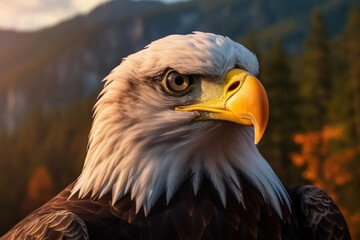 Obraz premium Bald Eagle, Wildlife Photography, Generative AI