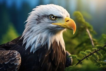 Obraz premium Bald Eagle, Wildlife Photography, Generative AI