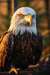 Obraz premium Bald Eagle, Wildlife Photography, Generative AI