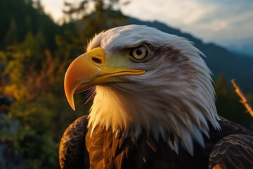 Obraz premium Bald Eagle, Wildlife Photography, Generative AI