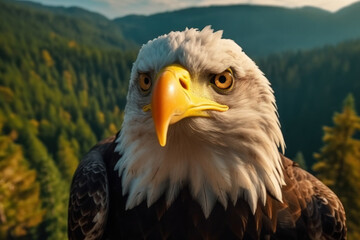Obraz premium Bald Eagle, Wildlife Photography, Generative AI