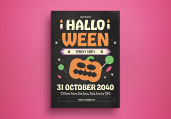 Black Grunge Halloween Party Flyer Layout