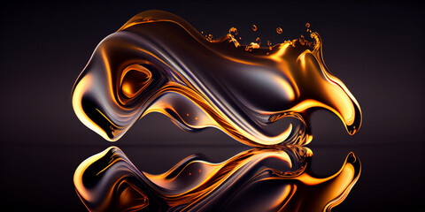Beautiful 3D abstract shiny iridescent different colors background or texture. Generative AI