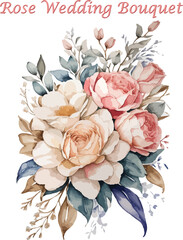 hand draw rose watercolor