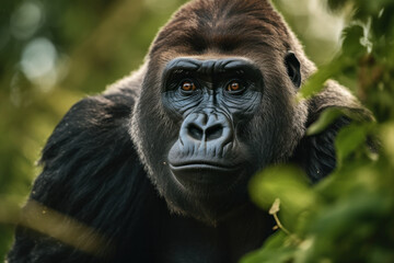 Obraz premium Gorilla, Wildlife Photography, Generative AI