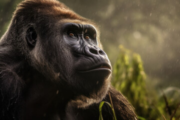 Obraz premium Gorilla, Wildlife Photography, Generative AI