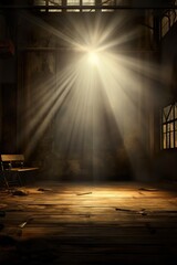 Obraz premium Grunge Interior with Spotlight, Ray light