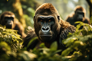 Obraz premium Gorilla, Wildlife Photography, Generative AI