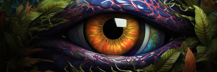 Mysterious creatures eye close up macro, Generative AI.