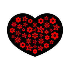 heart with flowers