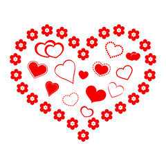 heart with flowers