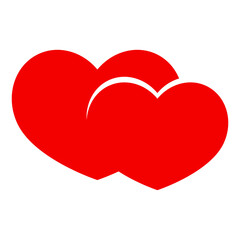 red heart on love