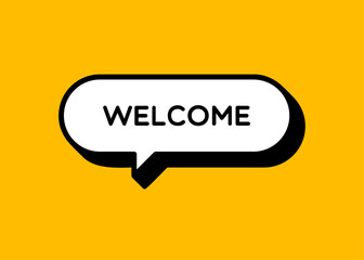 Welcome Speech Bubble With Outline