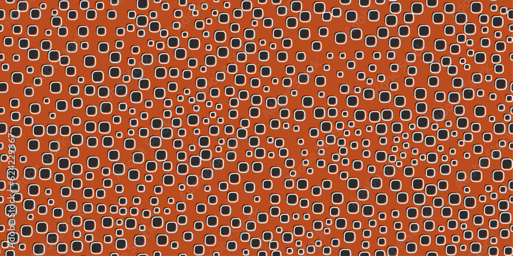 Poster square bubbles on an orange background. vector colorful repeating pattern for interior and decoratio