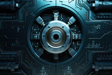 Fototapeta premium Cybersecurity lock digital virtual concept 