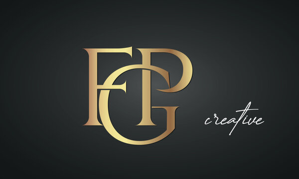 luxury letters FGP golden logo icon premium monogram, creative royal logo design	
