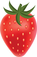 Red strawberries close-up on a transparent background