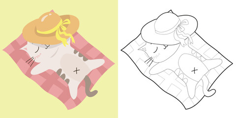 Coloring worksheet page. Fun activity for kids. Educational printable coloring worksheet. Coloring activity for children. Vector illustration.