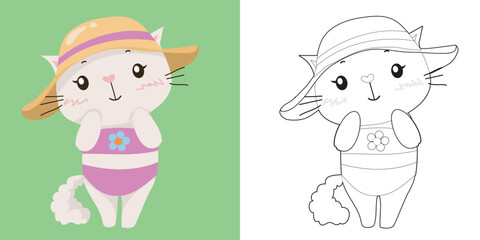 Coloring worksheet page. Fun activity for kids. Educational printable coloring worksheet. Coloring activity for children. Vector illustration.