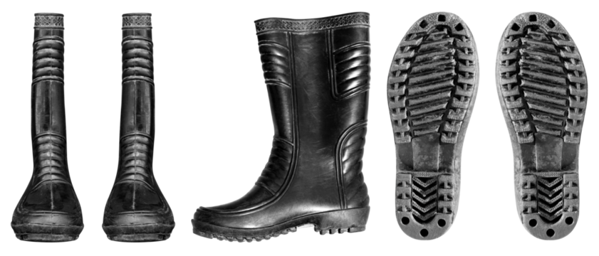 Rubber black boots