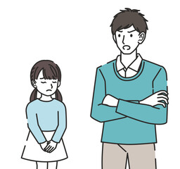 先生に怒られる女の子