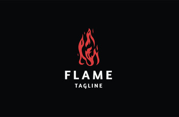 flame logo icon design template flat vector