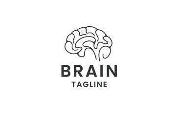 Brain logo icon design template flat vector