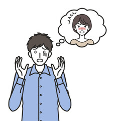 妻に怒られるのを恐れる男性
タイトル変更