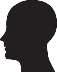 Human head profile. Black human head.