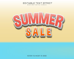 Editable text style effect - Summer Sale text effect template with 3d style 