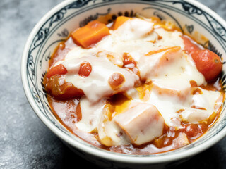 Cheese Beef Curry in a Bowl