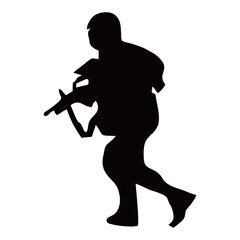 silhouette of a person with a pistol