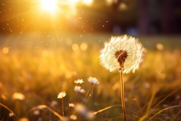 Dandelion background Generative AI