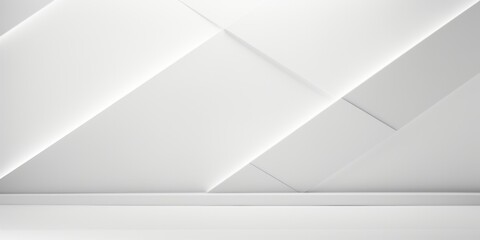 Minimalist White Background with Bold Lines and Forms, Copy Space, Generative AI