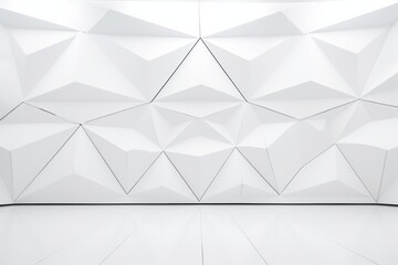 White Abstract Background with Triangles and Copy Space, Generative AI
