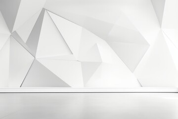 White Abstract Background with Triangles and Copy Space, Generative AI